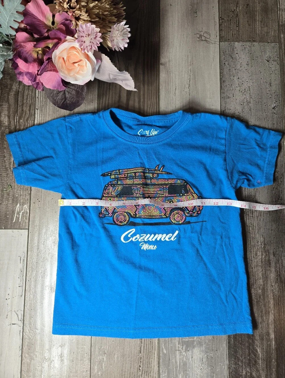 Surf Life Boys Blue Cozumel Graphic Tee Size Medium (5)